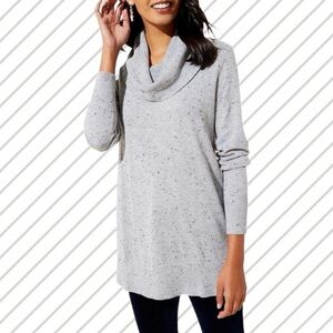LOFT Grey Cowl Neck Turtleneck Sweater